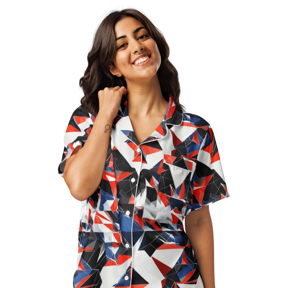 Redline Shards on Women's Short Sleeve Pajama Top — Front