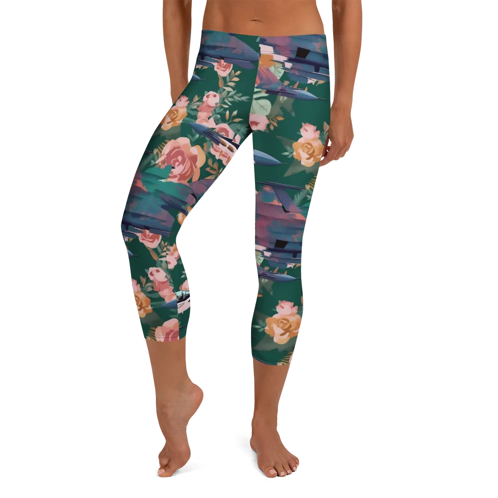 Bougainvillea Afterburner on Capri Leggings — Front