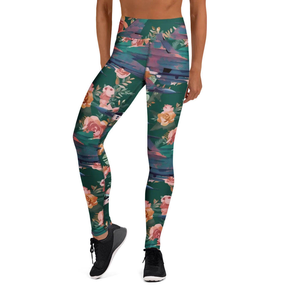 Bougainvillea Afterburner on Yoga Leggings — Front