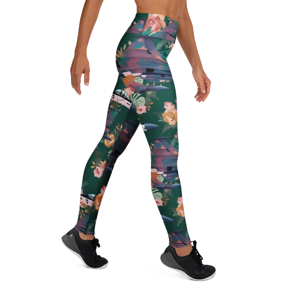 Bougainvillea Afterburner on Yoga Leggings — Right