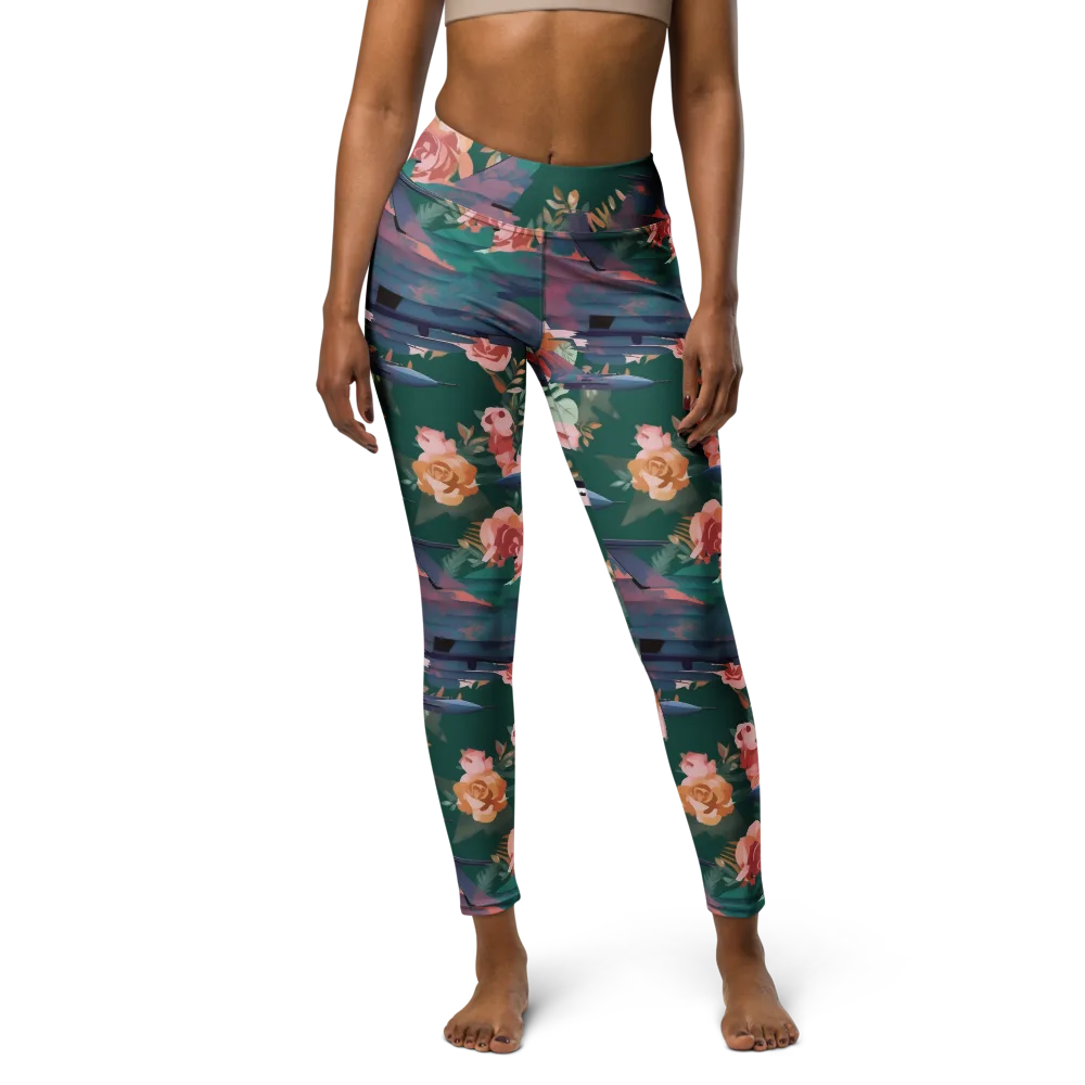Bougainvillea Afterburner on Yoga Leggings — Front