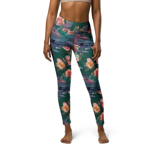 Bougainvillea Afterburner on a Yoga Leggings