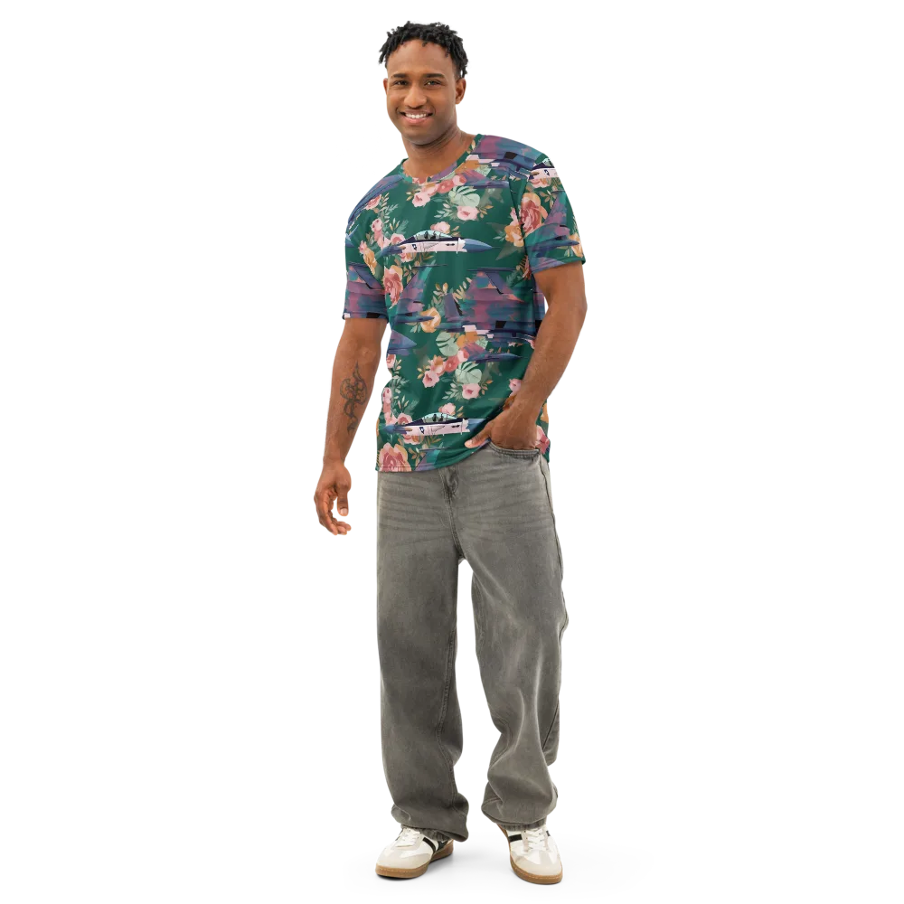 Bougainvillea Afterburner on Men's Cotton Crew Neck T-Shirt — Front