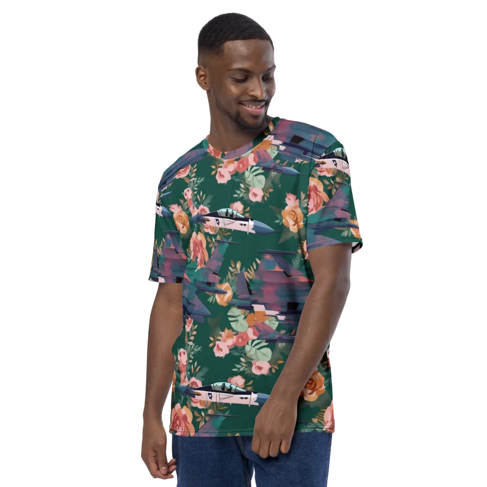Bougainvillea Afterburner on Men's Crew Neck T-Shirt — Left