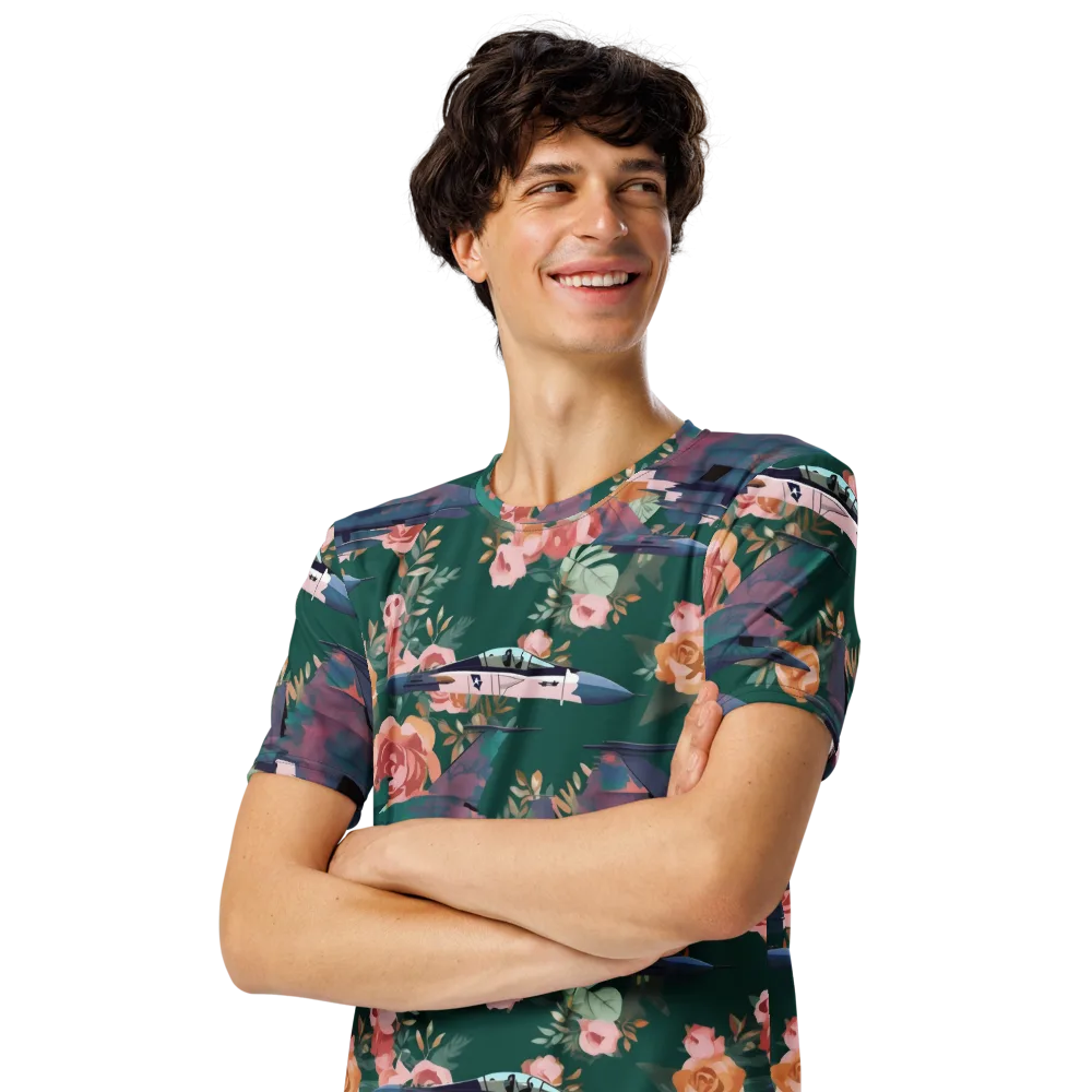 Bougainvillea Afterburner on Men's Crew Neck T-Shirt — Left Front