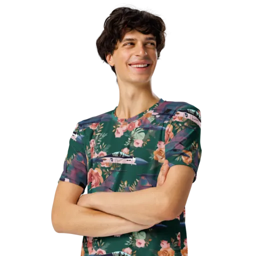 Bougainvillea Afterburner on a Men's Crew Neck T-Shirt