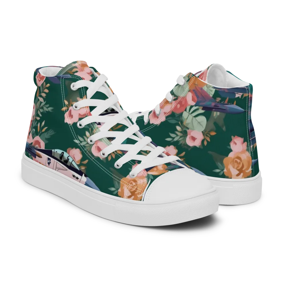 Bougainvillea Afterburner on Men's High Top Canvas Shoes — Right