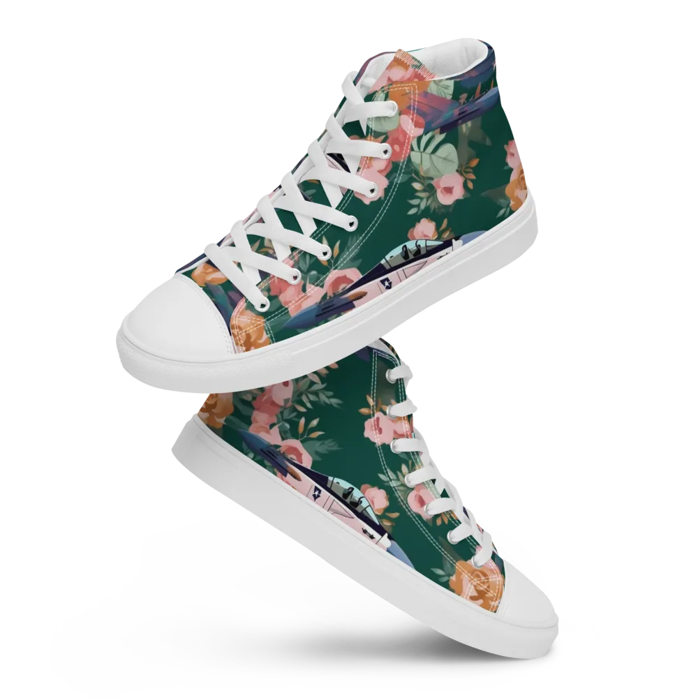 Bougainvillea Afterburner on Men's High Top Canvas Shoes — Front