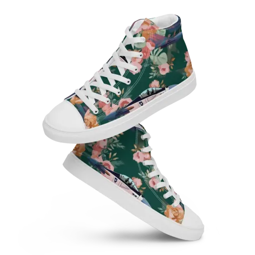 Bougainvillea Afterburner on a Men's High Top Canvas Shoes