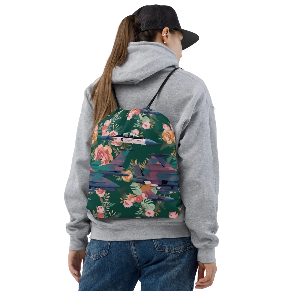 Bougainvillea Afterburner on Drawstring Bag — Front