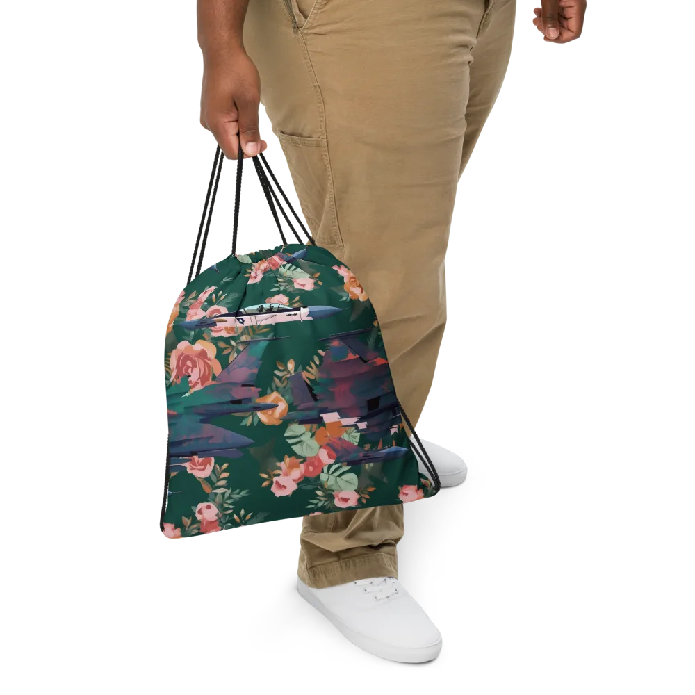 Bougainvillea Afterburner on Drawstring Bag — Front