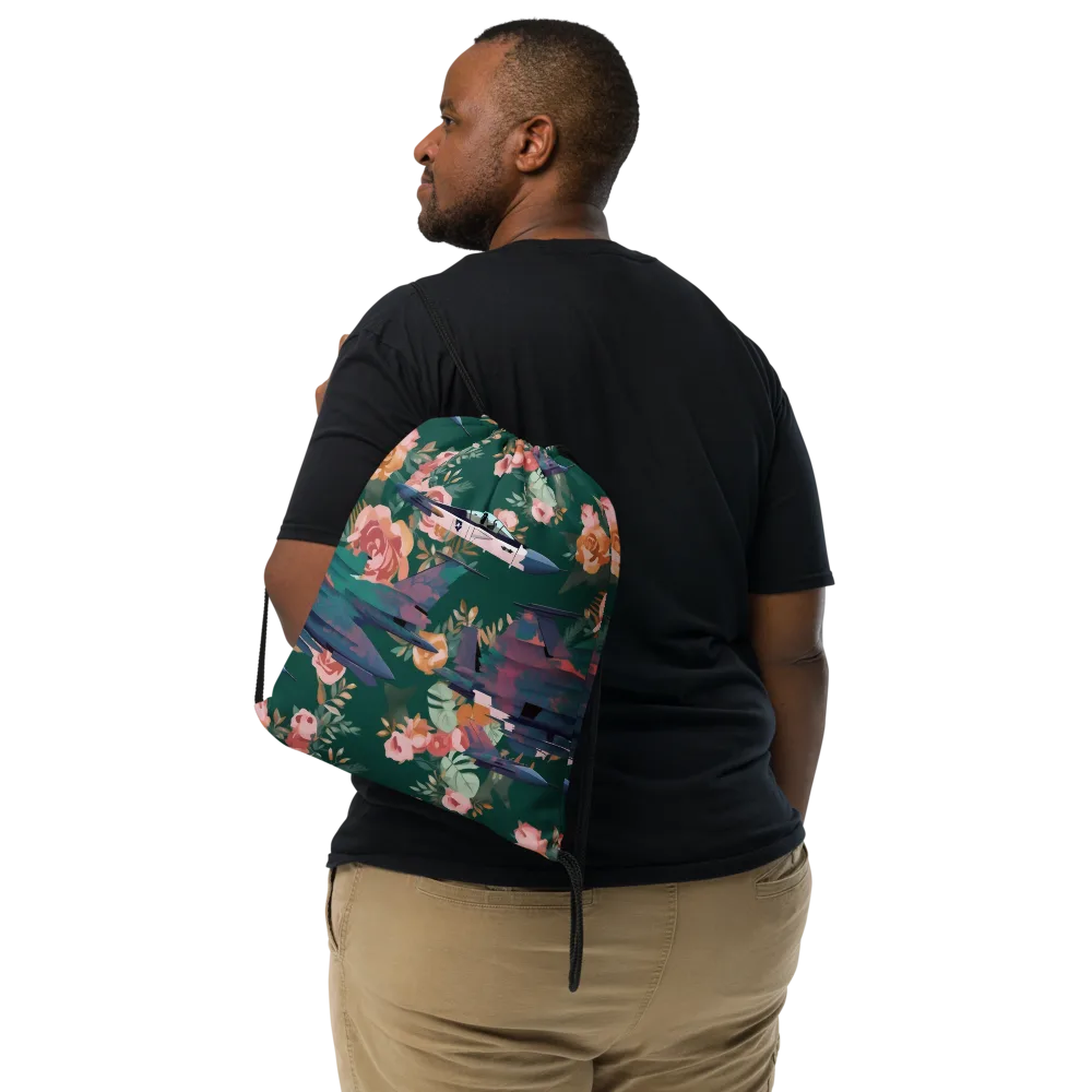 Bougainvillea Afterburner on Drawstring Bag — Front