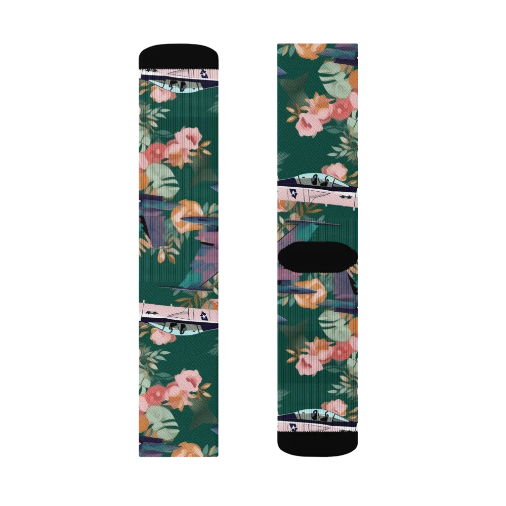 Bougainvillea Afterburner on Socks — Left Sock