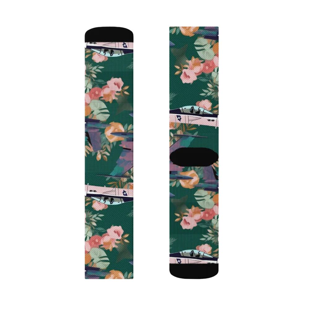 Bougainvillea Afterburner on Socks — Right Sock