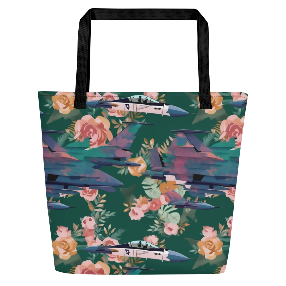 Bougainvillea Afterburner on Large Tote Bag W/ Pocket — Front
