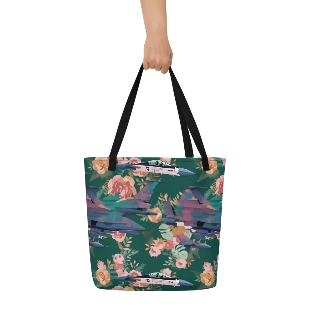 Bougainvillea Afterburner on Large Tote Bag W/ Pocket — Front
