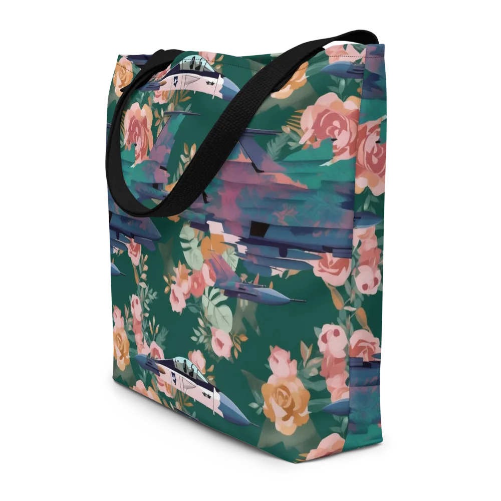 Bougainvillea Afterburner on Large Tote Bag W/ Pocket — Front