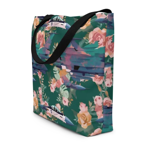 Bougainvillea Afterburner on a Large Tote Bag W/ Pocket