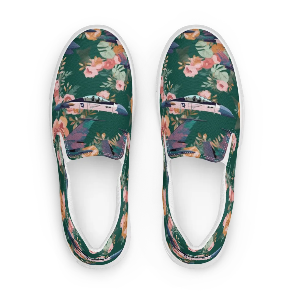 Bougainvillea Afterburner on Women's Slip-On Canvas Shoes — Front