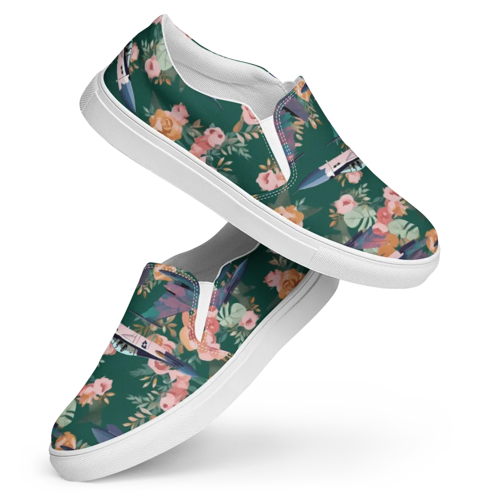 Bougainvillea Afterburner on Women's Slip-On Canvas Shoes — Front