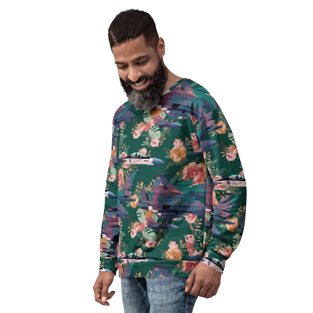 Bougainvillea Afterburner on Sweatshirt — Left Front