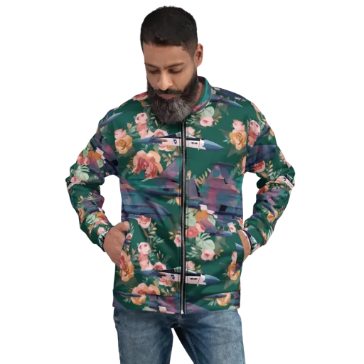 Bougainvillea Afterburner on a Bomber Jacket