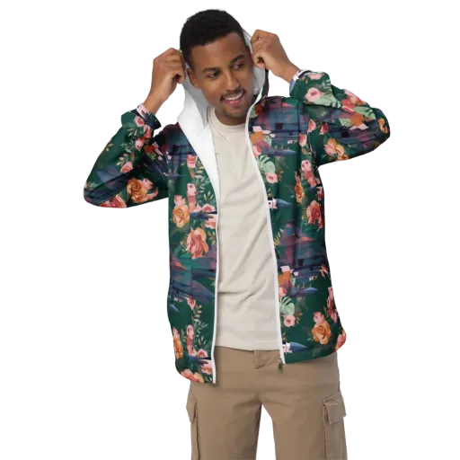 Bougainvillea Afterburner on a Men's Windbreaker