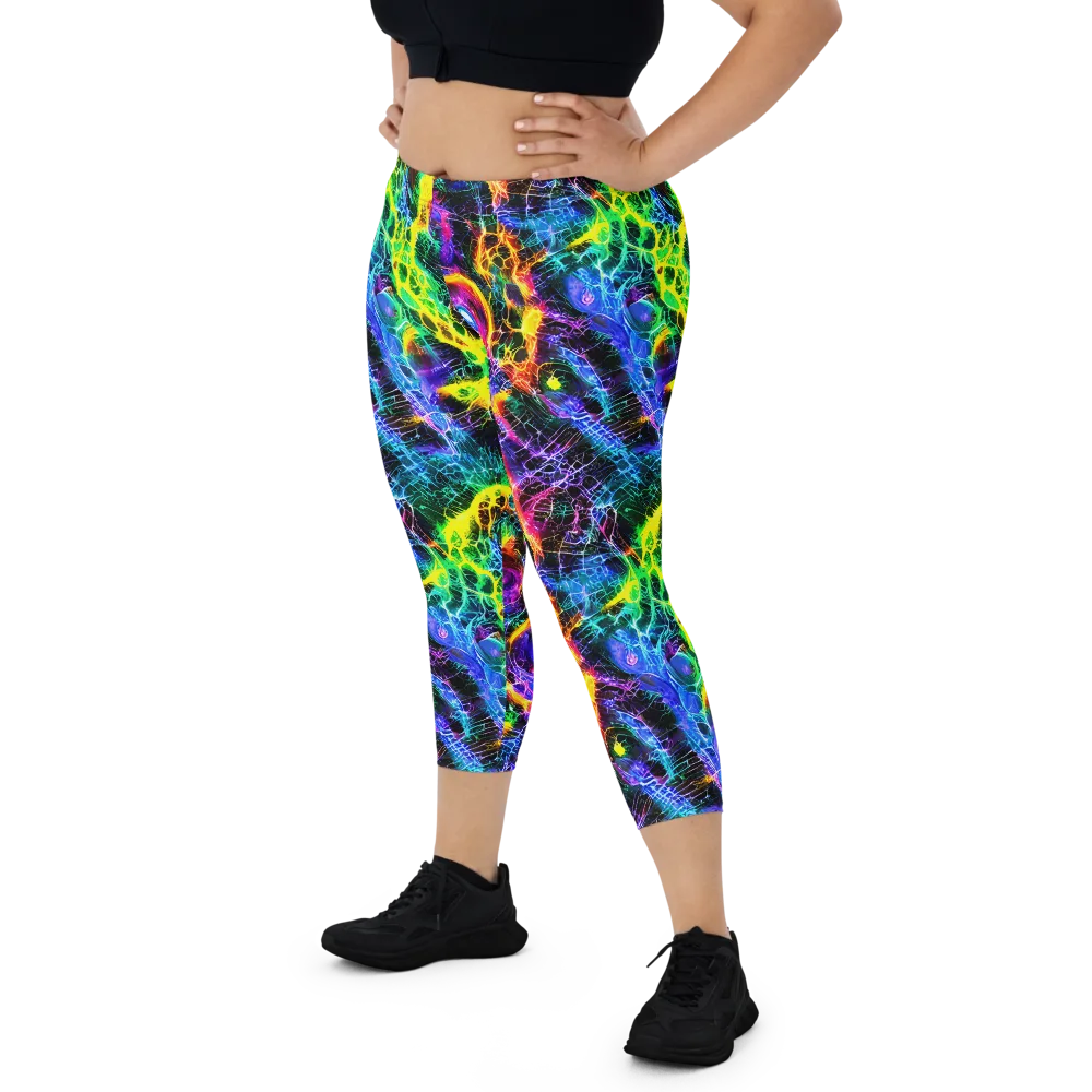 Vivid Veil on Capri Leggings — Front