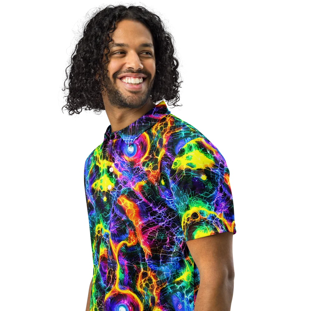 Vivid Veil on Men's Slim Fit Polo Shirt — Left Front