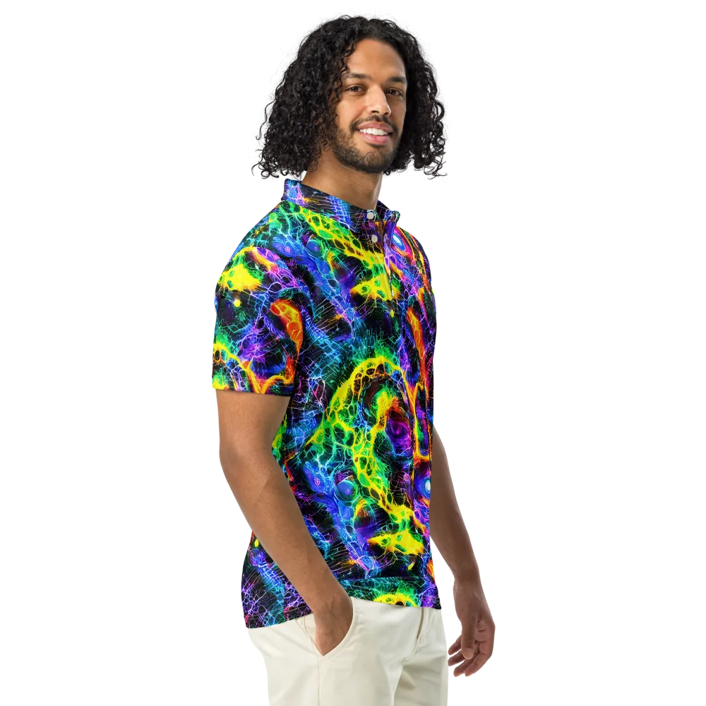 Vivid Veil on Men's Slim Fit Polo Shirt — Right Front