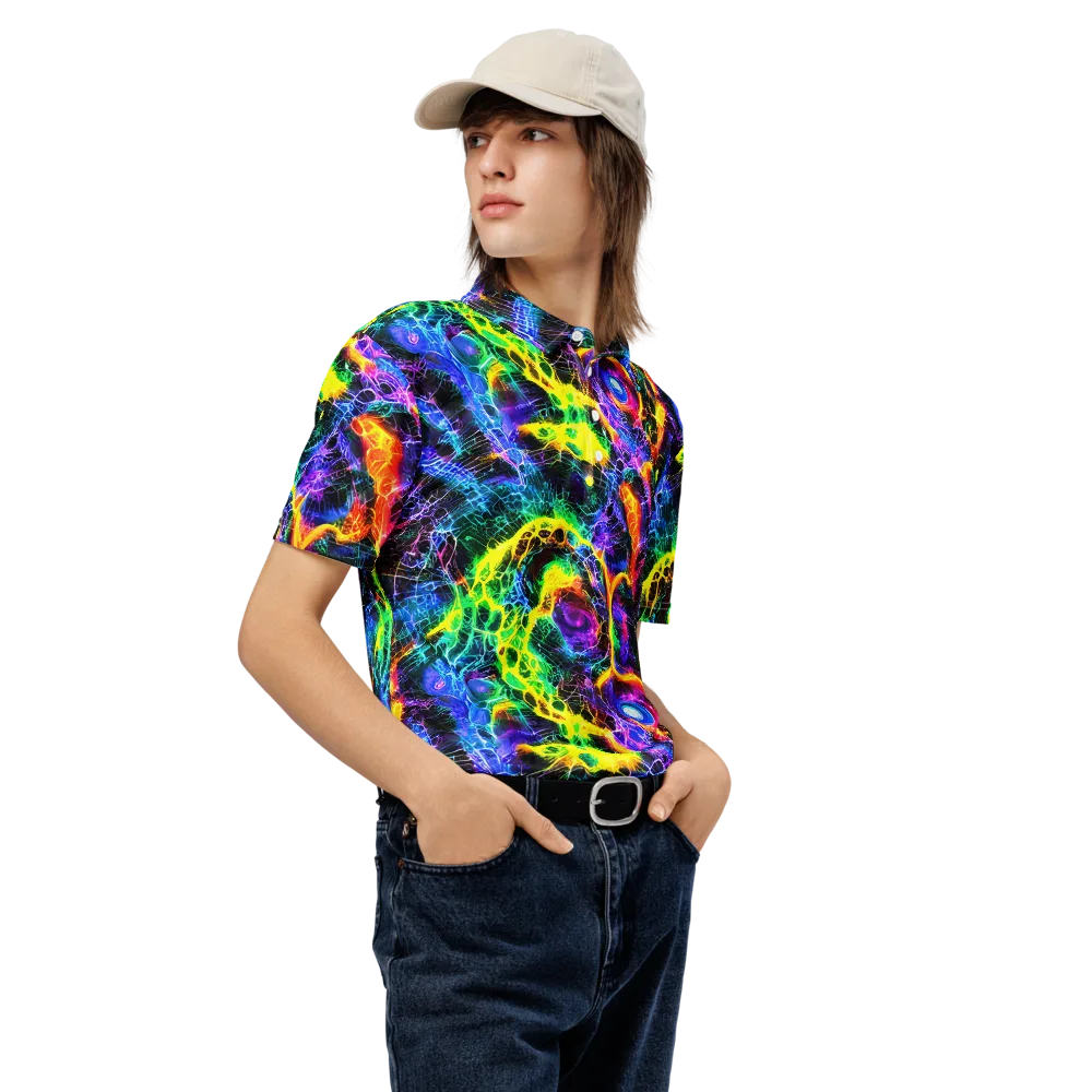 Vivid Veil on Men's Slim Fit Polo Shirt — Right Front