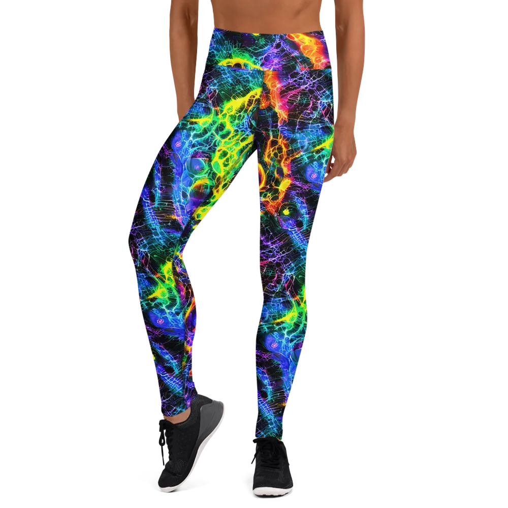 Vivid Veil on Yoga Leggings — Front