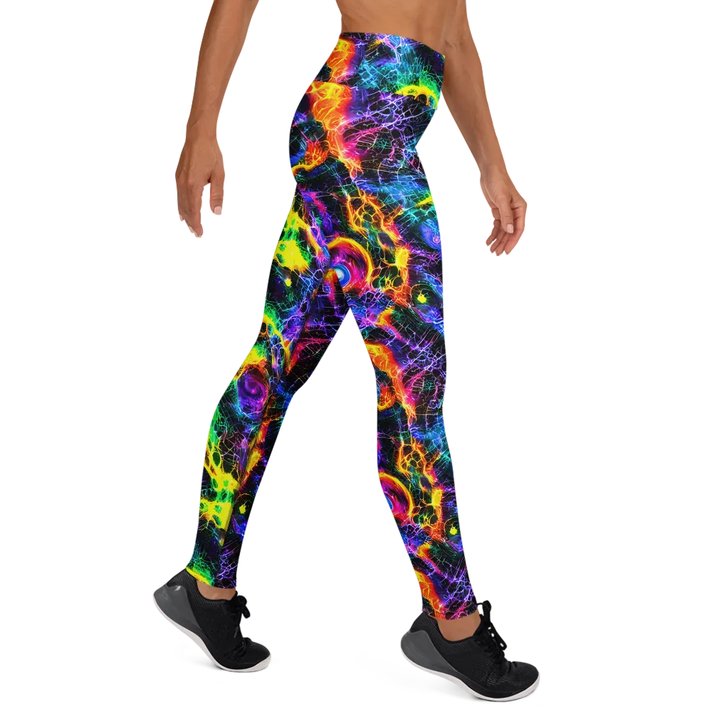 Vivid Veil on Yoga Leggings — Right