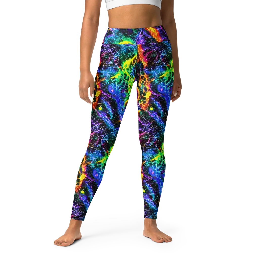Vivid Veil on Yoga Leggings — Front
