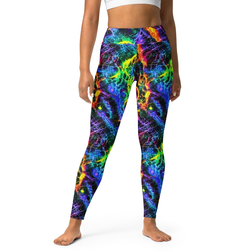 Vivid Veil on Yoga Leggings — Front