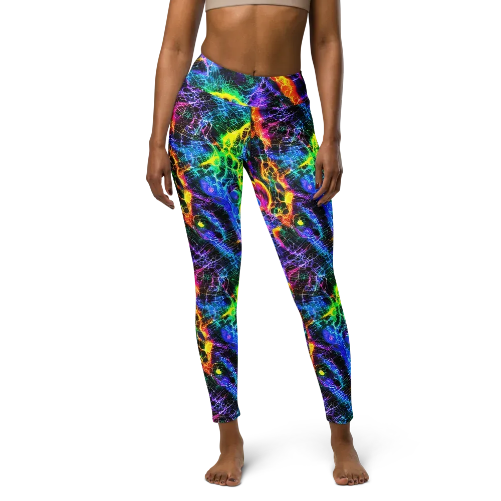 Vivid Veil on Yoga Leggings — Front