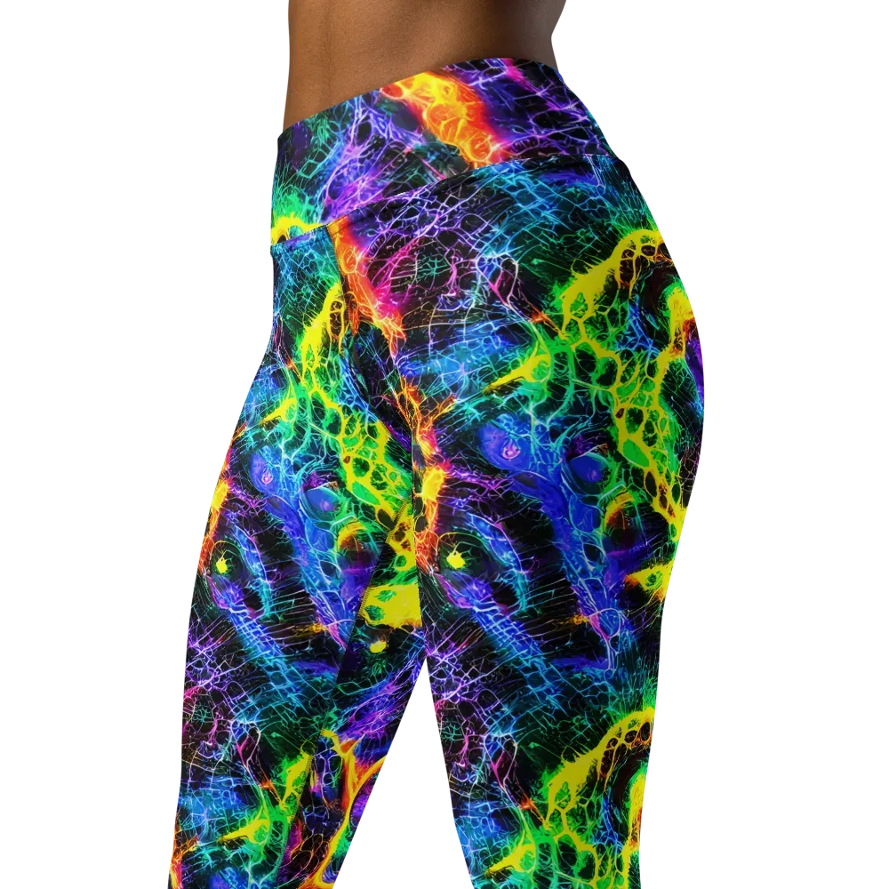 Vivid Veil on Yoga Leggings — Left Front