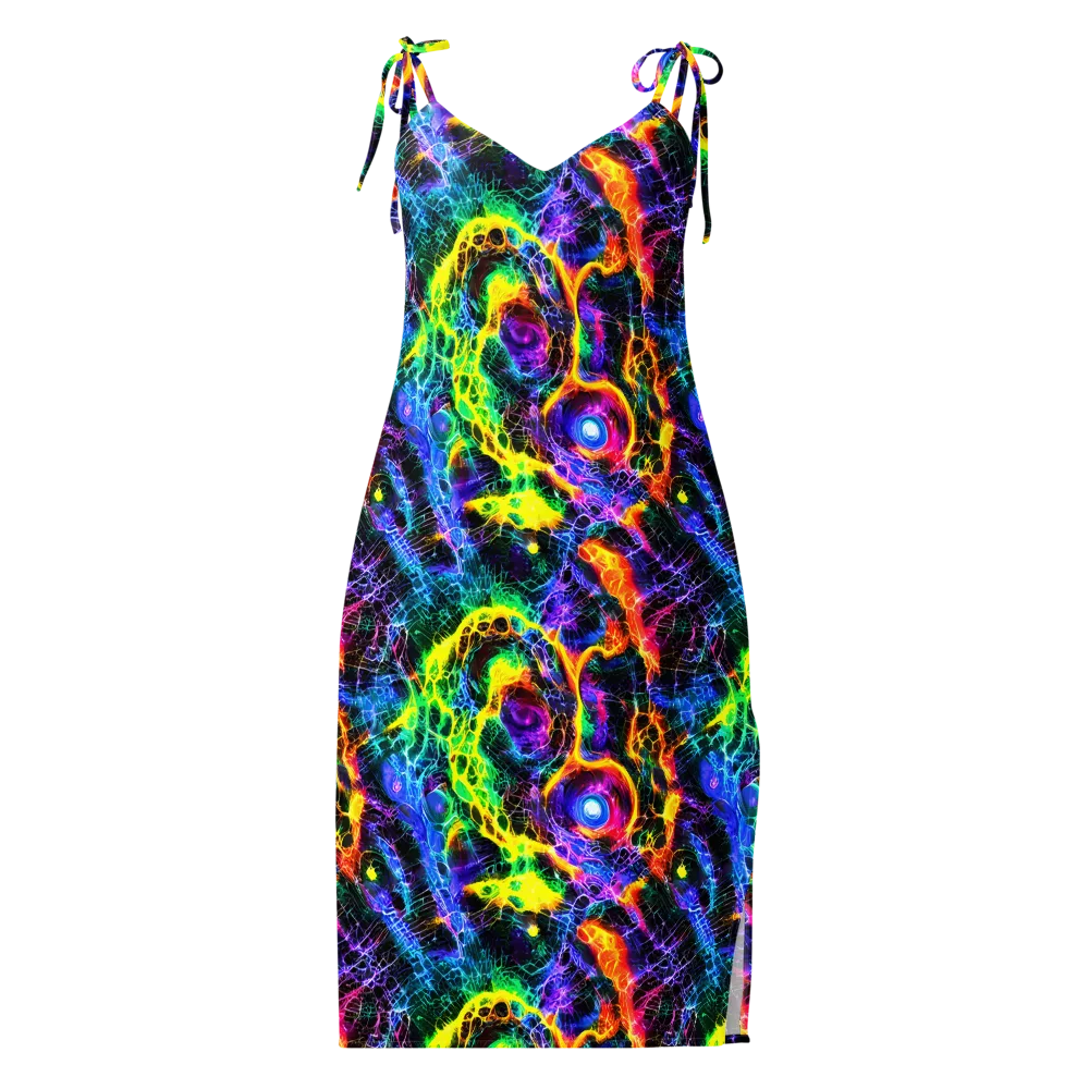 Vivid Veil on Slip Dress — Front