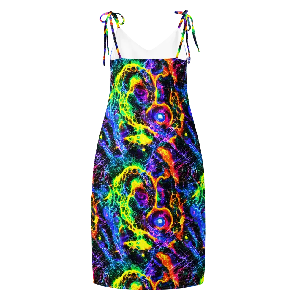 Vivid Veil on Slip Dress — Back