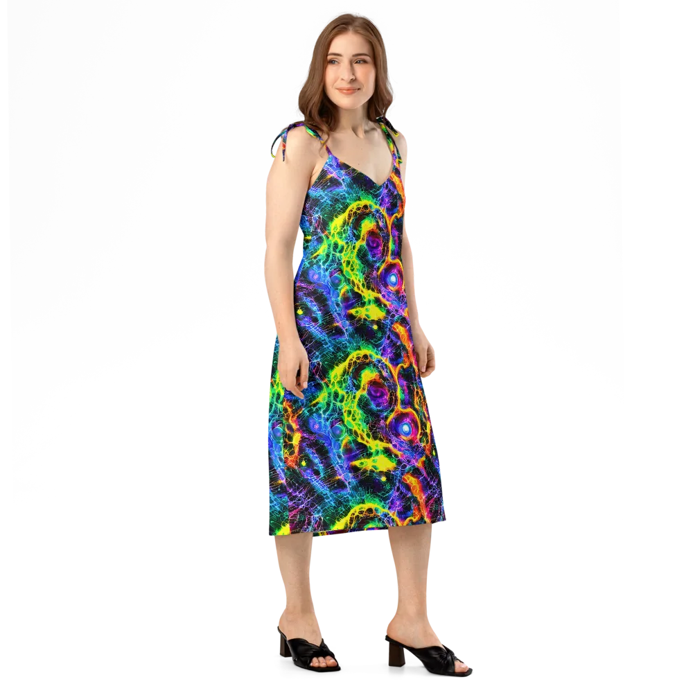 Vivid Veil on Slip Dress — Right Front