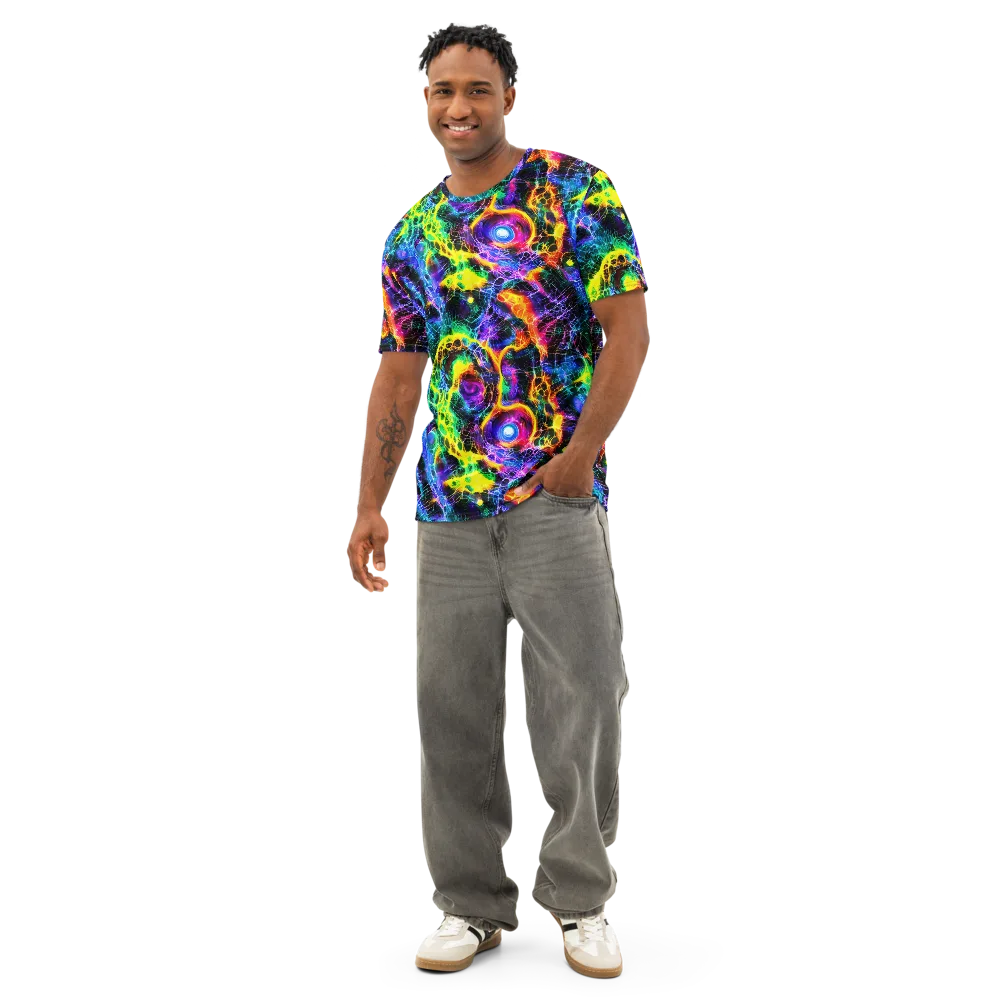 Vivid Veil on Men's Cotton Crew Neck T-Shirt — Front