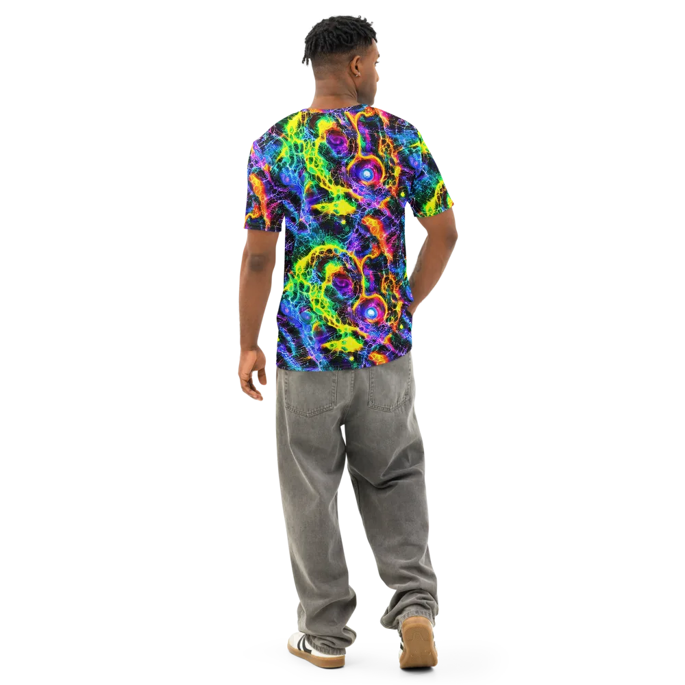 Vivid Veil on Men's Cotton Crew Neck T-Shirt — Back