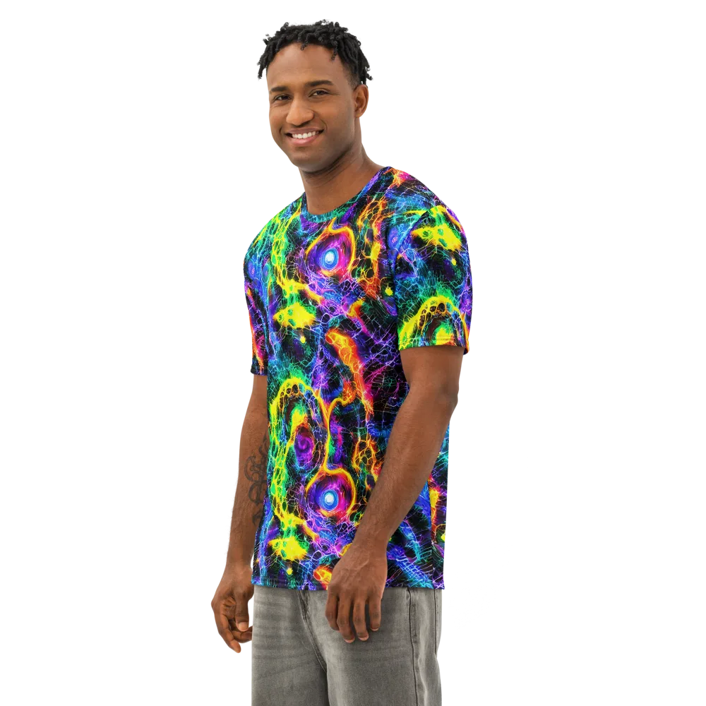 Vivid Veil on Men's Cotton Crew Neck T-Shirt — Left Front