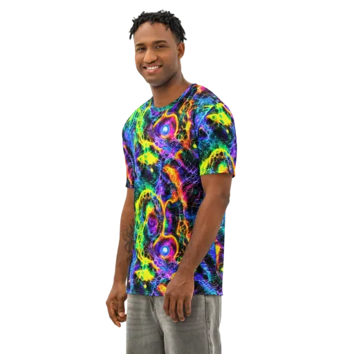 Vivid Veil on a Men's Cotton Crew Neck T-Shirt