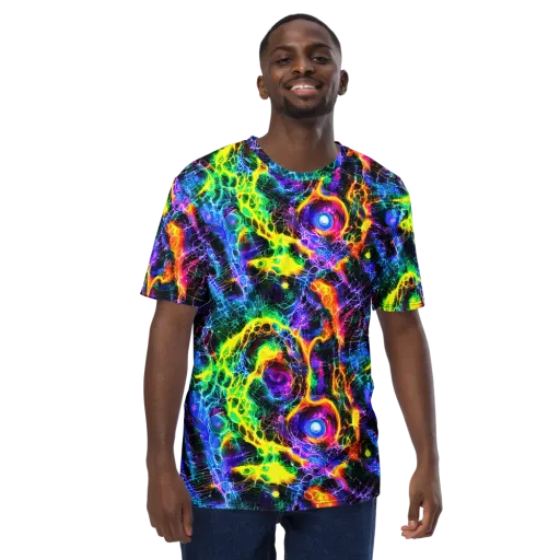 Vivid Veil on a Men's Crew Neck T-Shirt