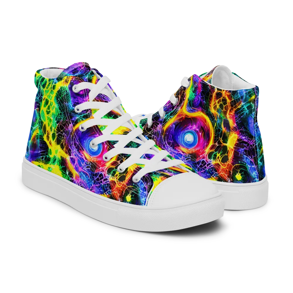 Vivid Veil on Men's High Top Canvas Shoes — Right