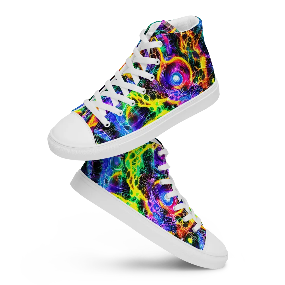 Vivid Veil on Men's High Top Canvas Shoes — Front