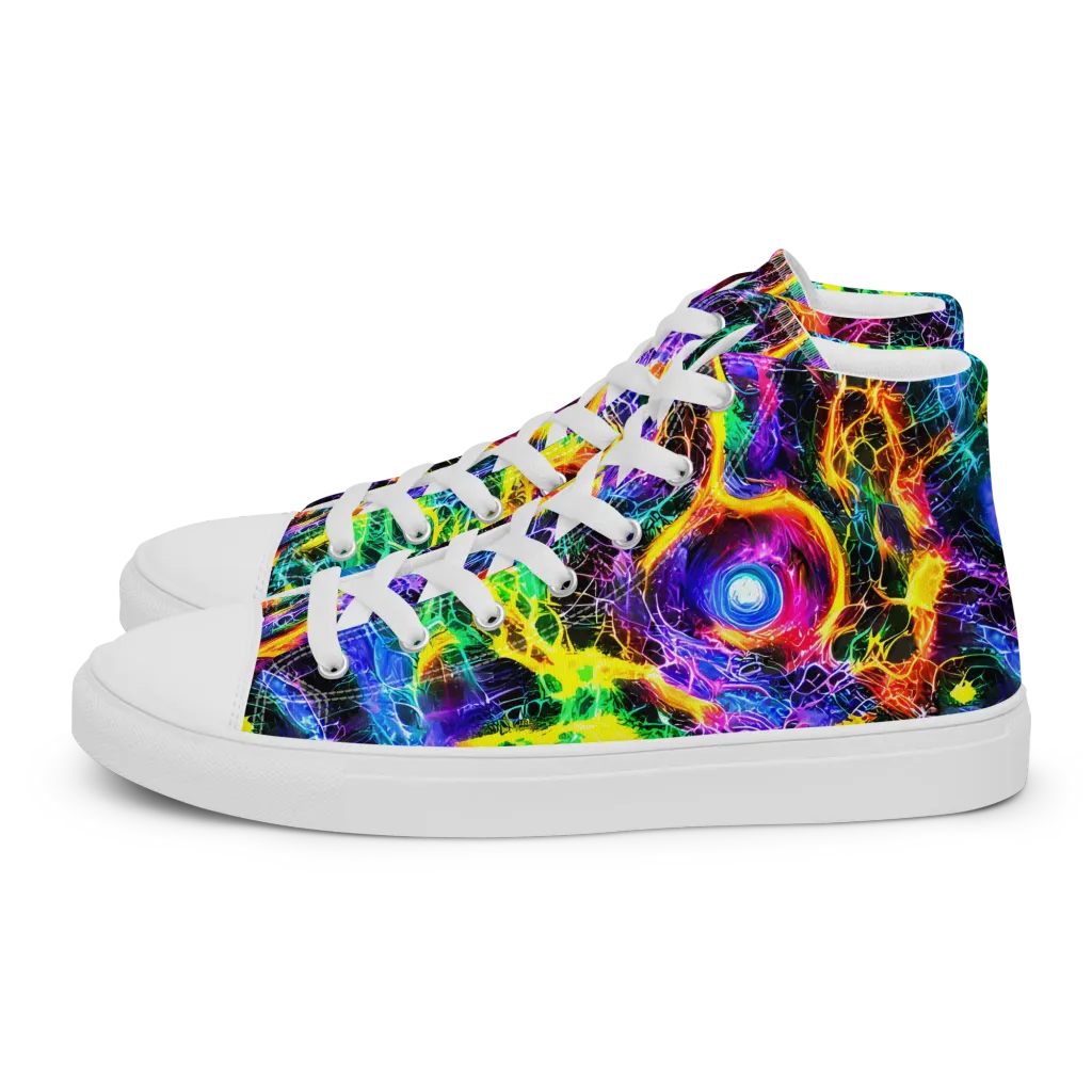 Vivid Veil on Women's High Top Canvas Shoes — Left