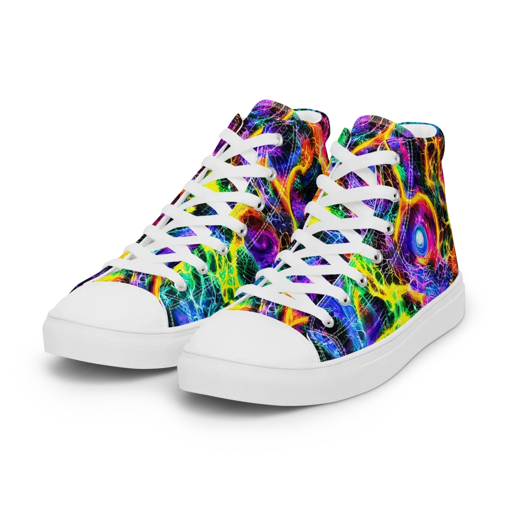 Vivid Veil on Women's High Top Canvas Shoes — Left Front