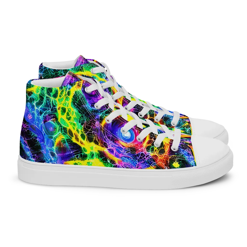 Vivid Veil on Women's High Top Canvas Shoes — Right